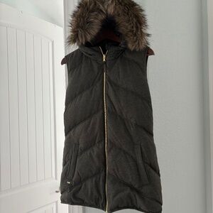 Michael Kors Olive Reversible Hooded Vest Sz M